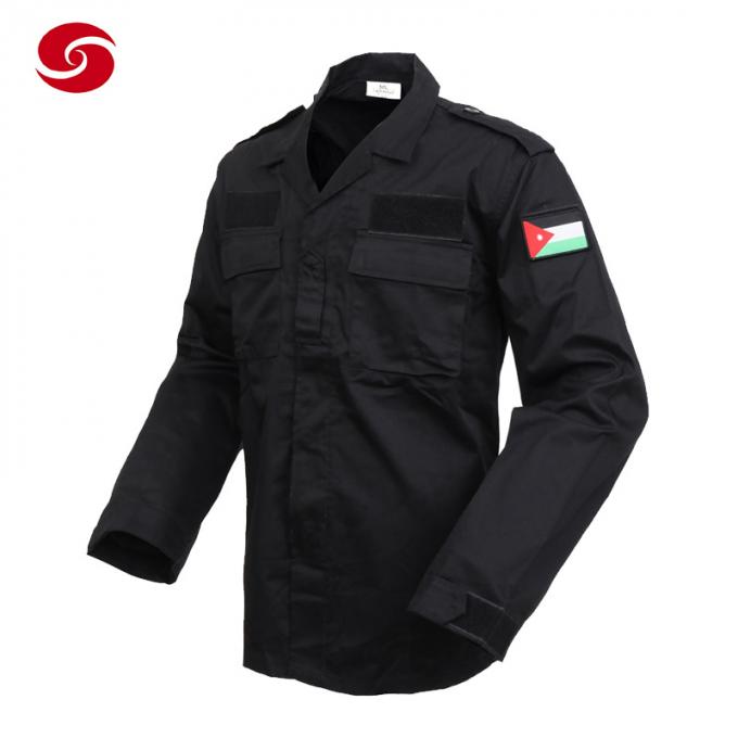 De lange Veiligheidsagent Uniform Shirt van de Koker Zwarte Politie