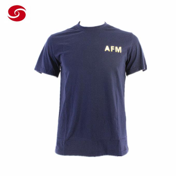 Afm Militaire Blauwe o-Hals Opleidingst-shirt voor de Mens